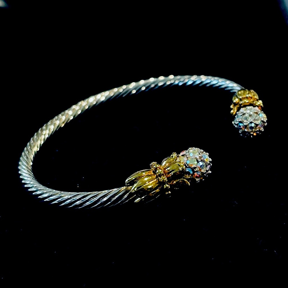 Silver and Gold Tone Bangle Bracelet